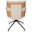 ARMLEHNSTUHL  Wippfunktion, Sitzfläche 360° drehbar, automatische Rückholfunktion Webstoff  - Taupe/Eichefarben, Design, Holz/Textil (62/92/66cm) - Dieter Knoll