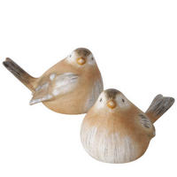 OKRASNA PTICA - rjava, Basics, keramika (13/8/8cm) - Boltze Home