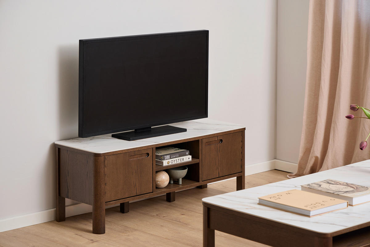 TV-ELEMENT 120/45/40 cm  - Beige/Braun, Design, Keramik/Holzwerkstoff (120/45/40cm) - MID.YOU