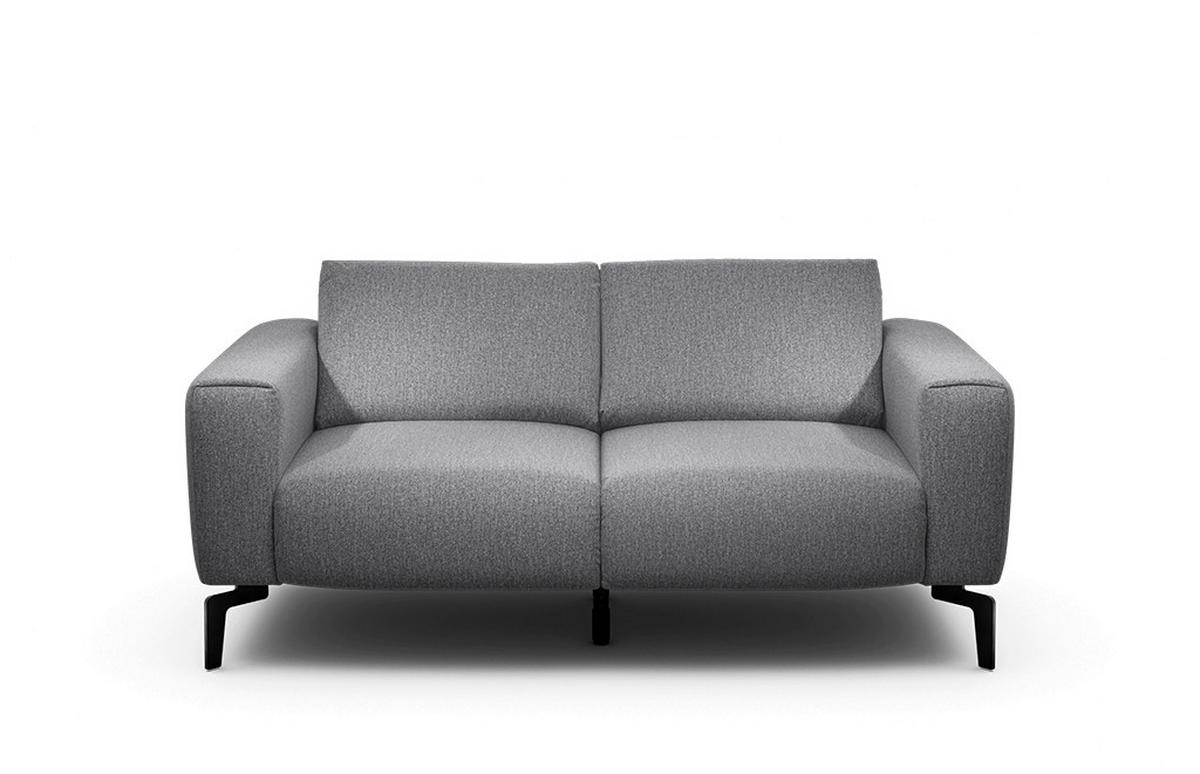 2-SITZER-SOFA Chenille Anthrazit  - Anthrazit/Schwarz, Design, Textil/Metall (180/86/86-94cm) - SENSOO
