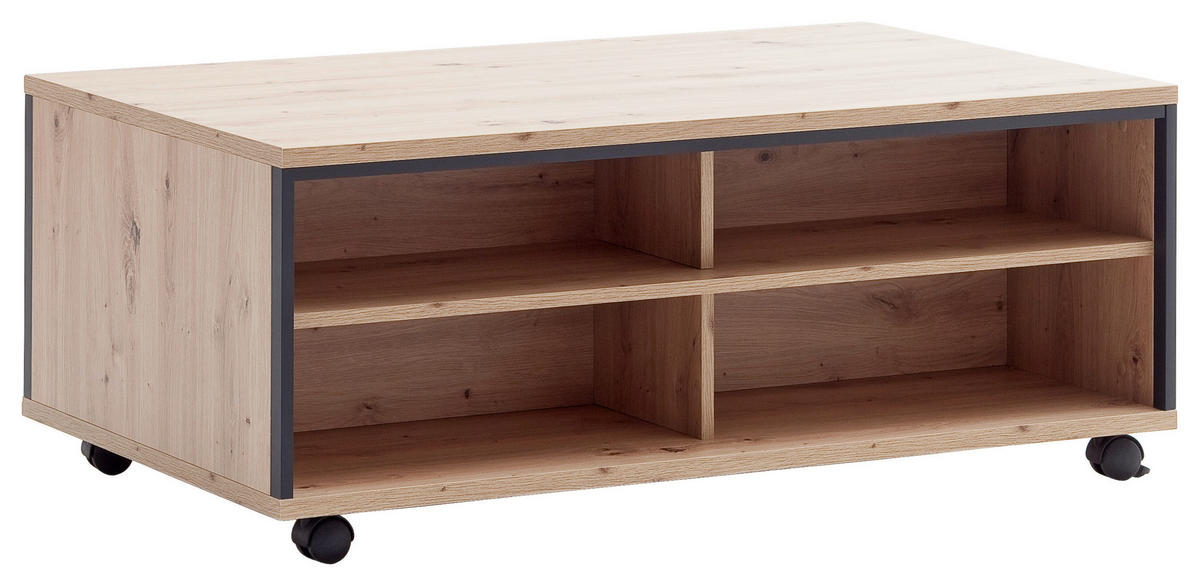 KONFERENČNÍ STOLEK, antracitová, barvy dubu, kov, kompozitní dřevo, 115/46/70 cm - barvy dubu/antracitová, Design, kov/kompozitní dřevo (115/46/70cm) - Livetastic