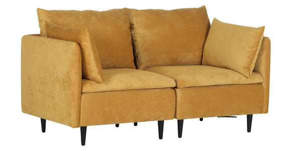 SOFAELEMENT Flachgewebe Senfgelb - Senfgelb/Schwarz, KONVENTIONELL, Holz/Textil (83/72/83cm) - Carryhome