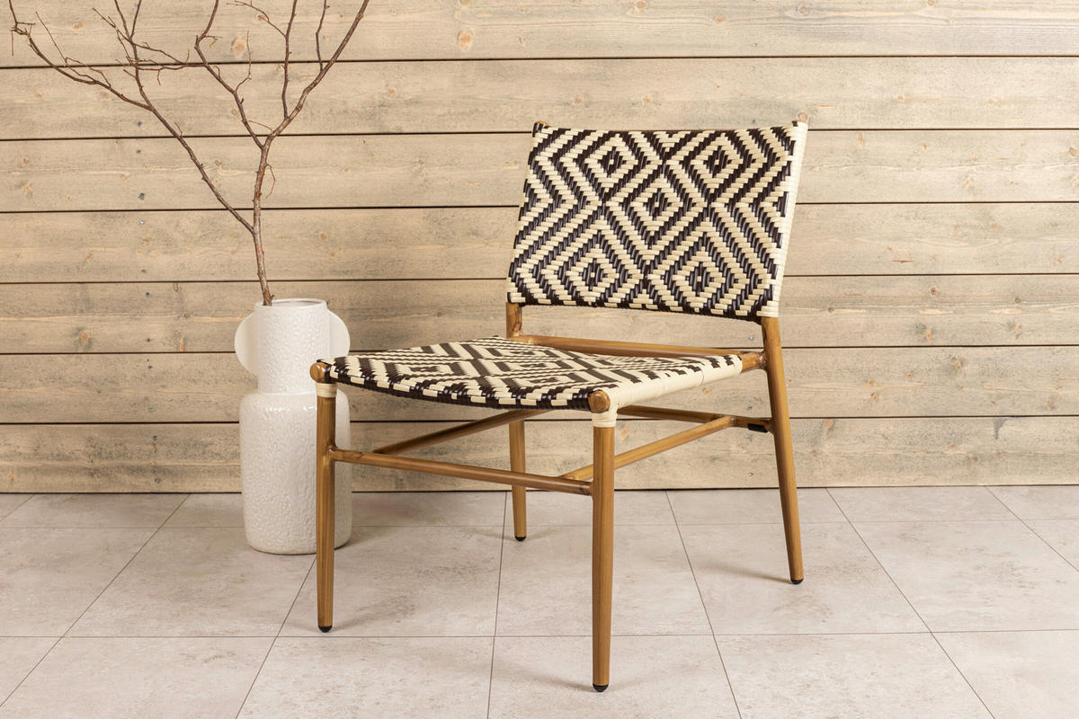 LOUNGEFÅTÖLJ  - beige/brun, Modern, metall/plast (56/77/69cm) - Gardenson