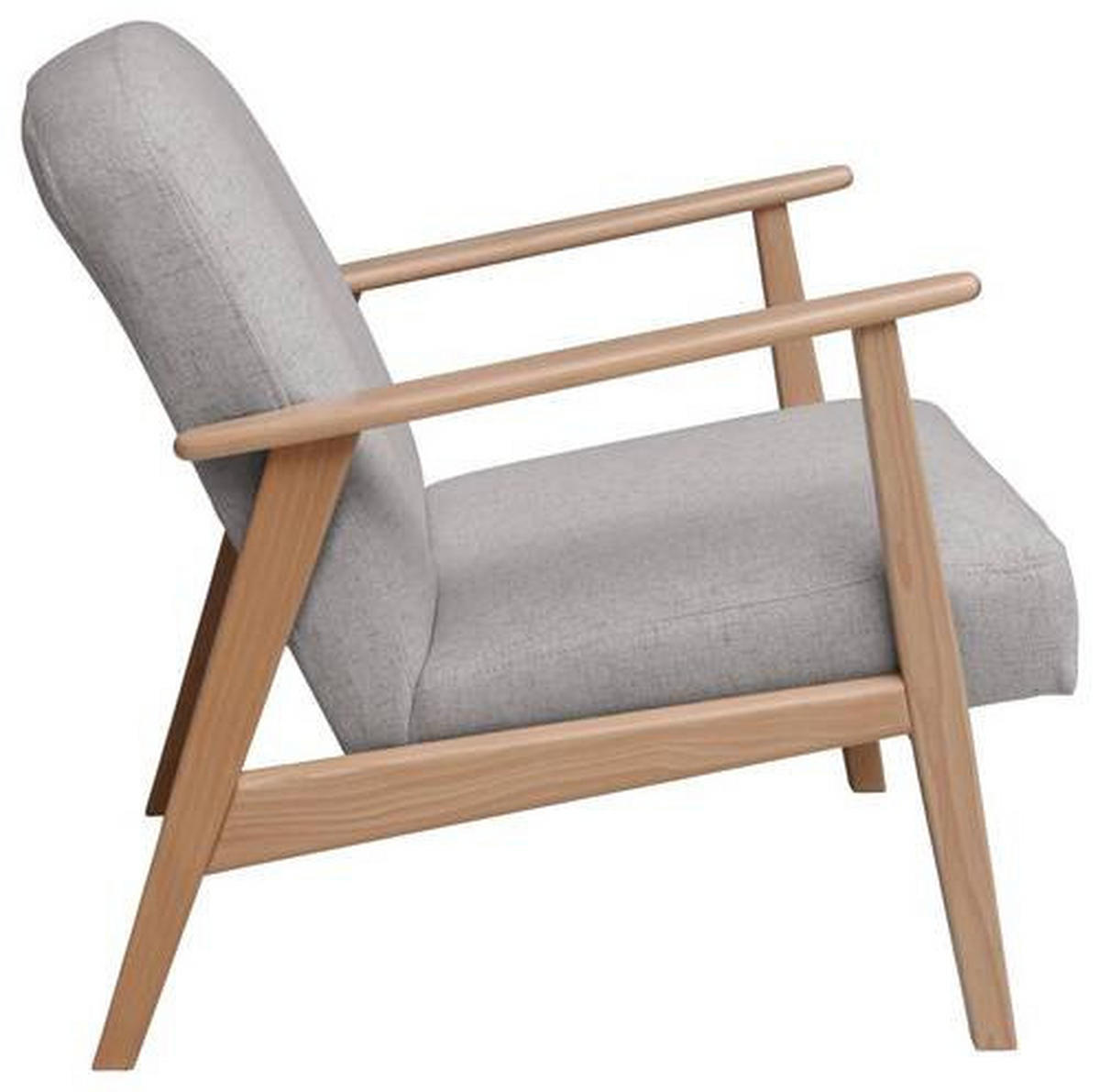 SESSEL Webstoff Grau, Buchefarben, Beige    - Beige/Buchefarben, MODERN, Holz/Textil (63/78/78cm) - Livetastic
