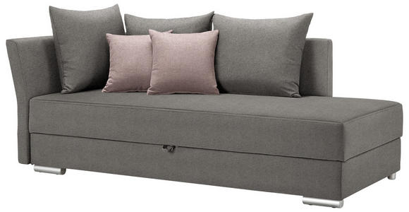 LIEGE in Webstoff Grau - Chromfarben/Rosa, Design, Kunststoff/Textil (220/93/100cm) - Xora