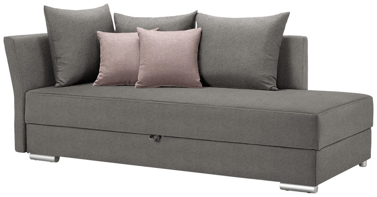 LEŽADLO, textil, 220/93/100 cm - sivá/ružová, Design, textil/plast (220/93/100cm) - Livetastic