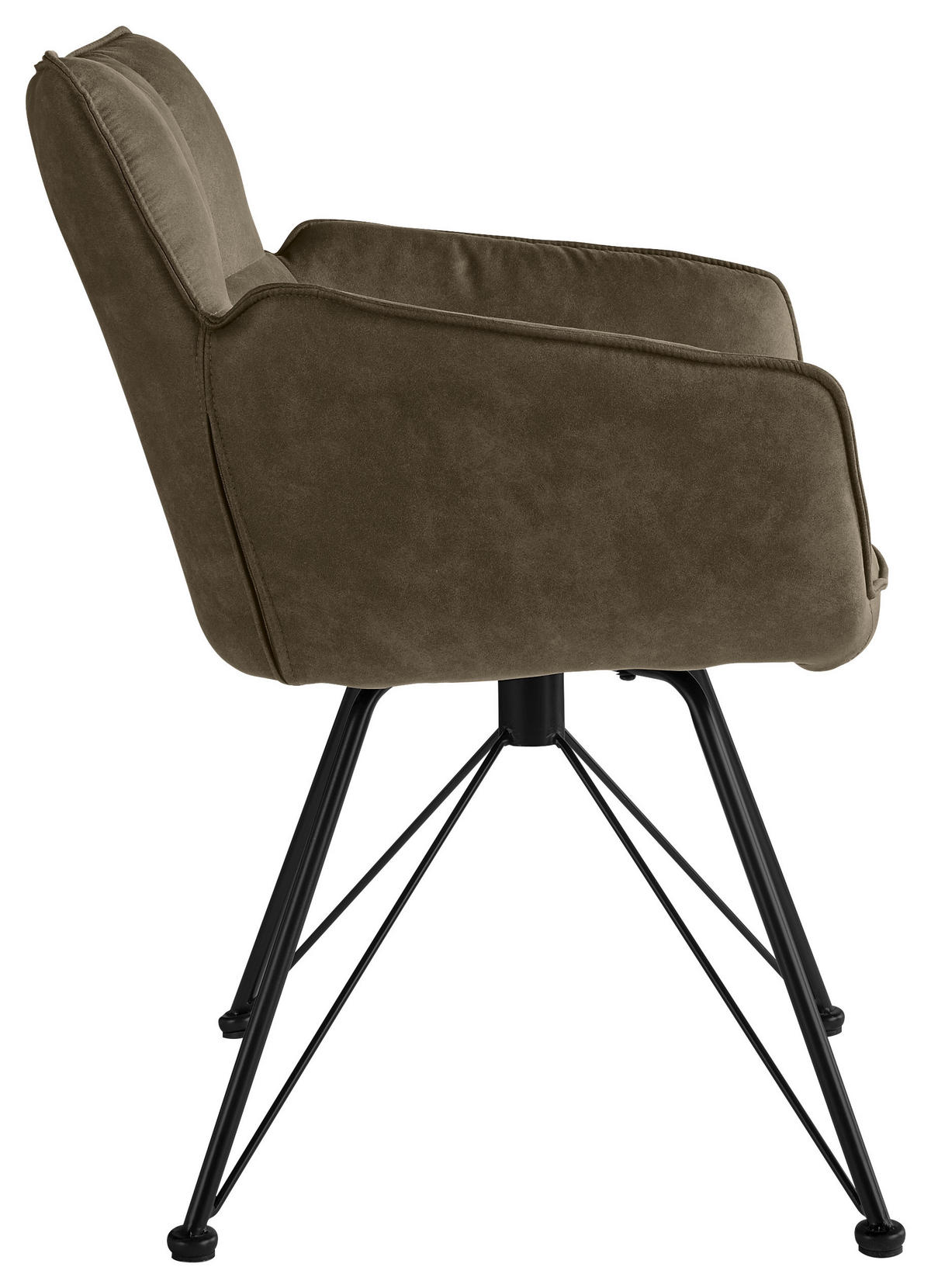 ŽIDLE S PODRUČKAMI, mikrovlákno, šedohnědá - černá/šedohnědá, Design, kov/textil (60/84/65cm) - SetOne by Musterring