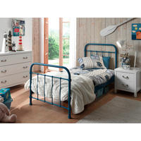 KINDER-/JUNIORBETT 90/200 cm  in Blau  - Blau, ROMANTIK / LANDHAUS, Holzwerkstoff/Metall (90/200cm) - Vipack