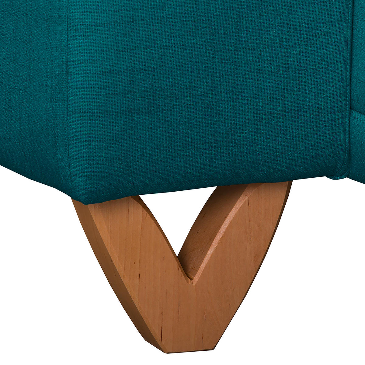 ECKSOFA in Textilgeflecht Petrol  - Wengefarben/Petrol, Design, Holz/Textil (257/174cm) - Livetastic