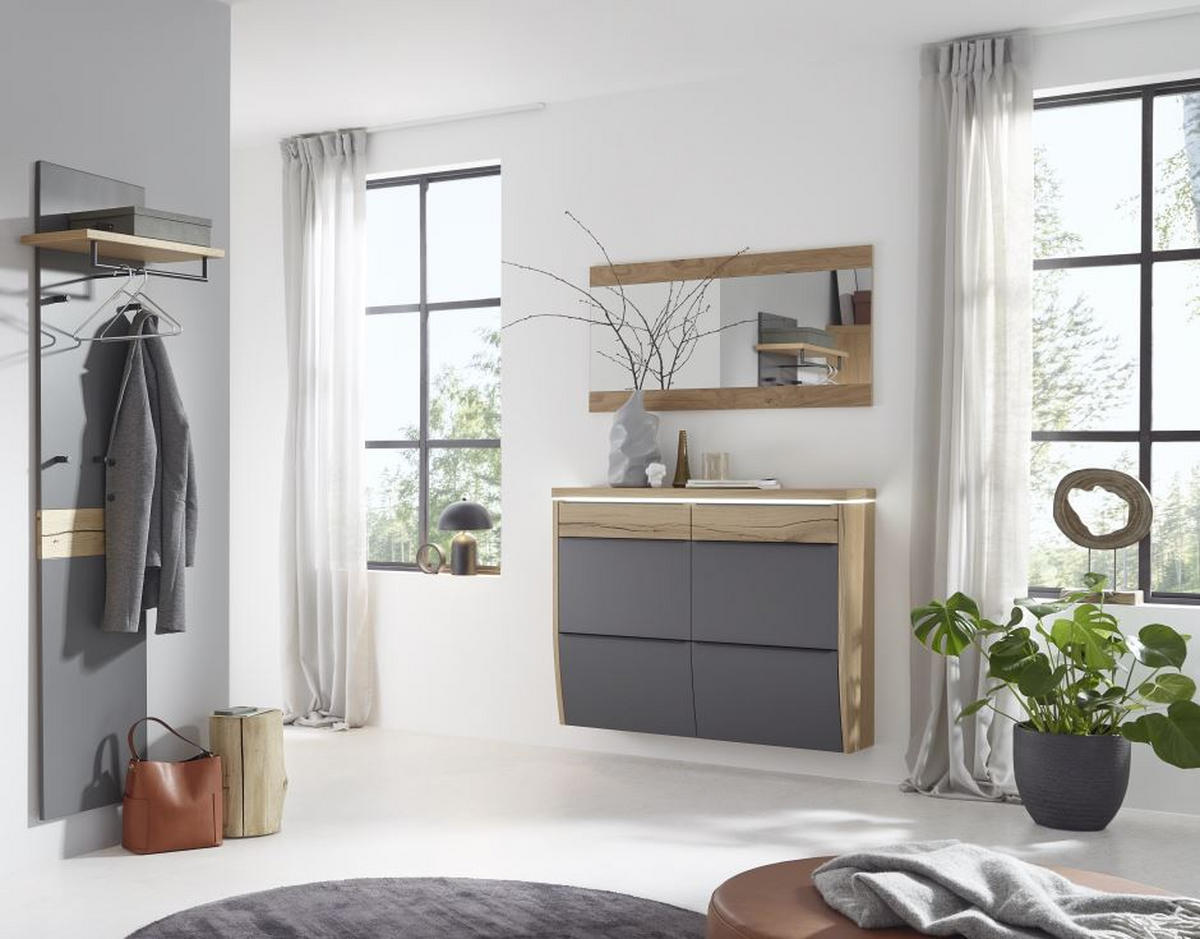 GARDEROBE 4-teilig  in 270/200/32 cm  - Eichefarben/Grau, Design, Holz/Holzwerkstoff (270/200/32cm) - Dieter Knoll