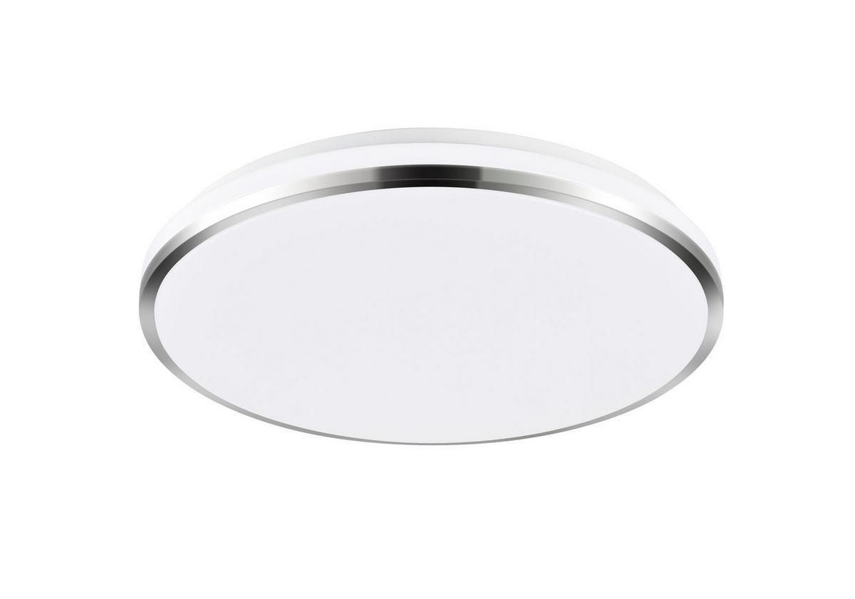 LED MENNYEZETI LÁMPA - króm/fehér, Lifestyle, műanyag/fém (45/6,5cm) - Novel