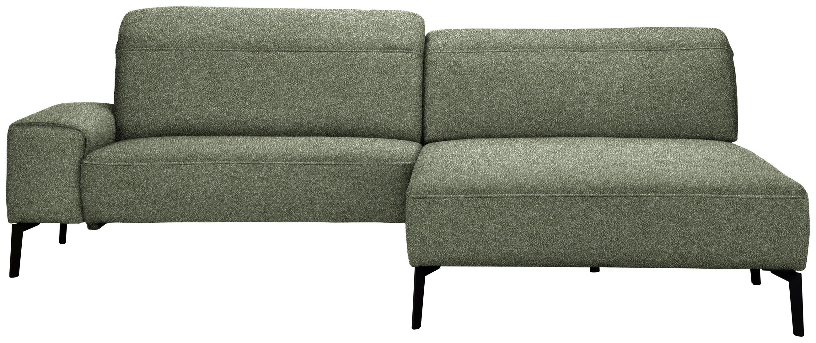 ECKSOFA in Mikrofaser Grün  - Schwarz/Grün, Design, Textil/Metall (273/203cm) - Johann Jakob