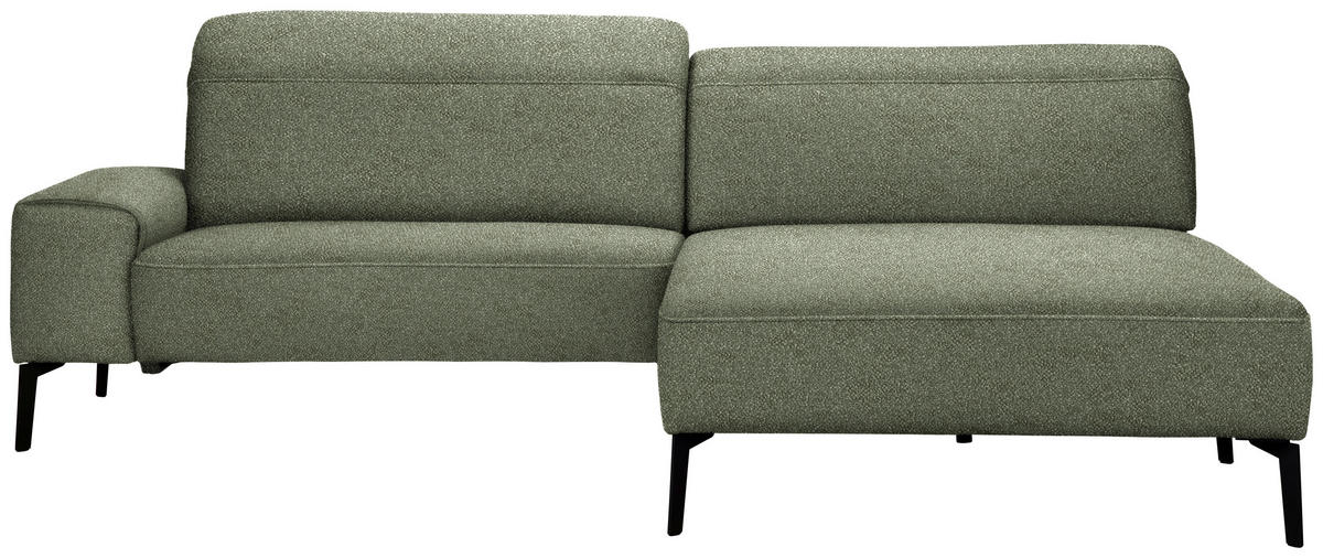 ECKSOFA in Mikrofaser Grün  273/203 cm  - Schwarz/Grün, Design, Textil/Metall (273/203cm) - Johann Jakob