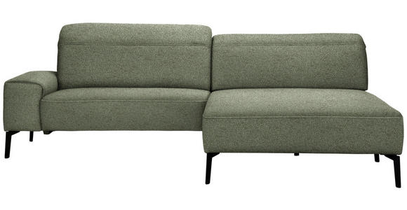 ECKSOFA  in Mikrofaser Grün  273/203 cm  - Schwarz/Grün, Design, Textil/Metall (273/203cm) - Johann Jakob