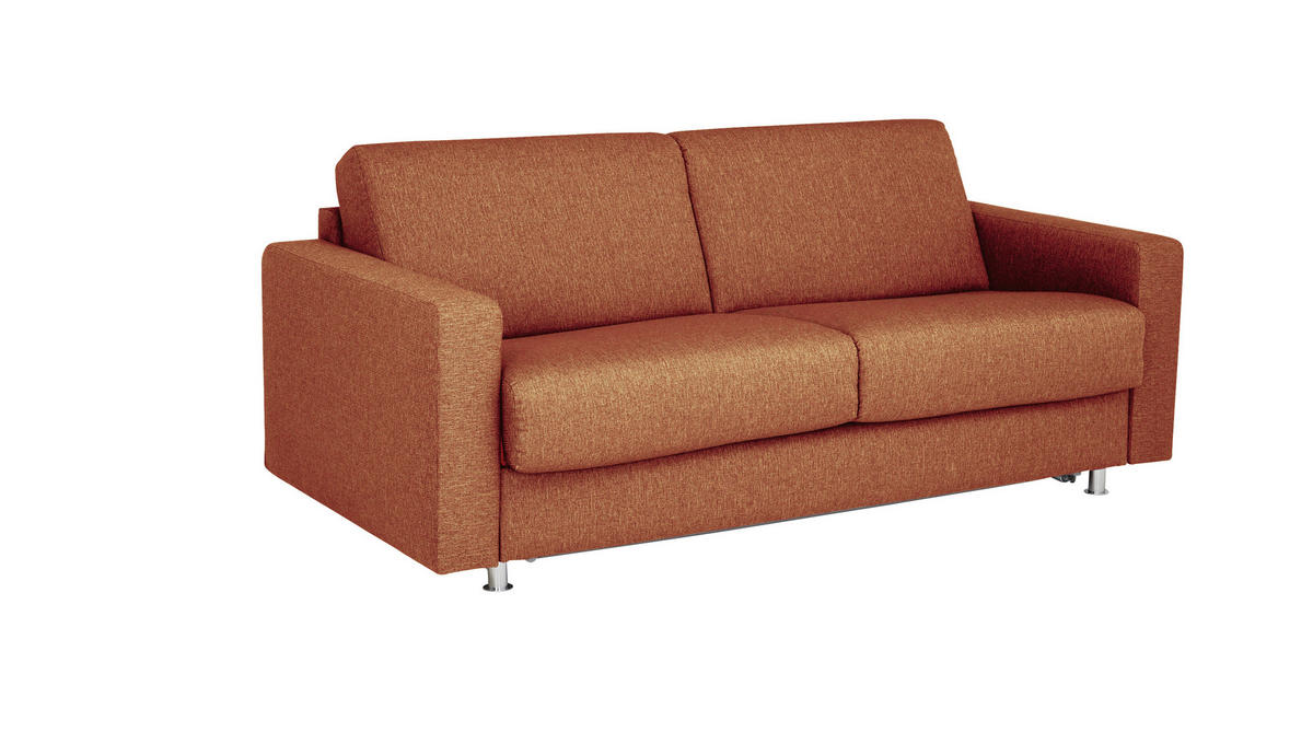 SCHLAFSOFA in Textil Rot  - Chromfarben/Rot, Konventionell, Textil/Metall (195/84/100cm) - Bali
