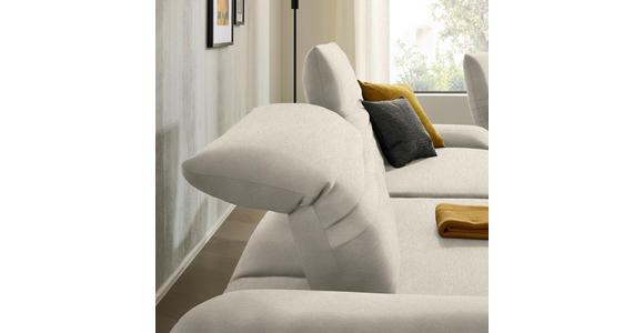 ECKSOFA  in Teddystoff Creme  170-195/280 cm  - Creme/Schwarz, Design, Textil/Metall (170-195/280cm) - Dieter Knoll