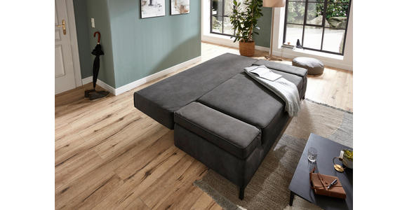 SCHLAFSOFA  mit Mikrofaser Anthrazit  - Anthrazit/Schwarz, KONVENTIONELL, Kunststoff/Textil (202/90/97cm) - Carryhome