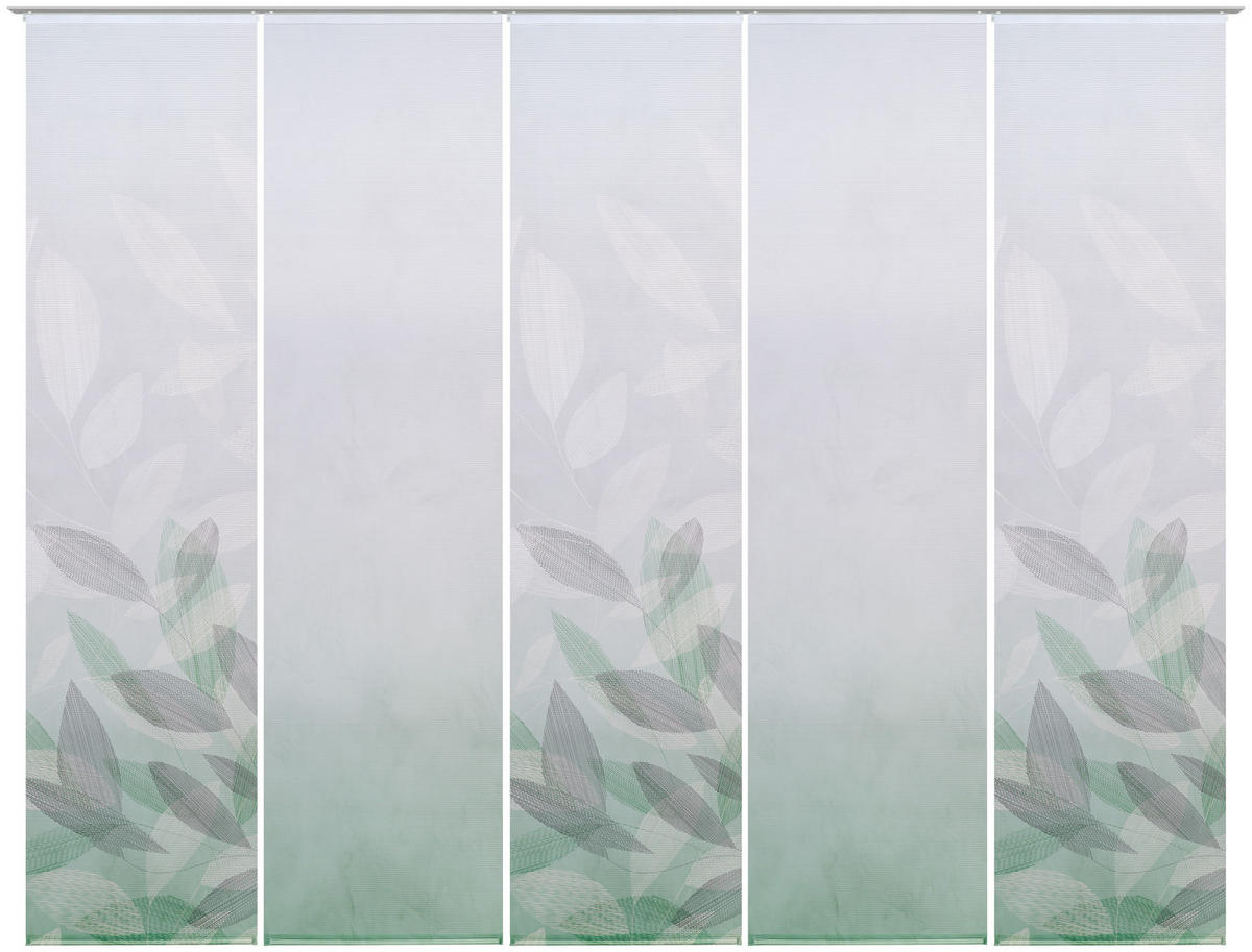 FLÄCHENVORHANG  5 Stück  halbtransparent   60/245 cm  - Grün, Natur, Textil (60/245cm) - Novel