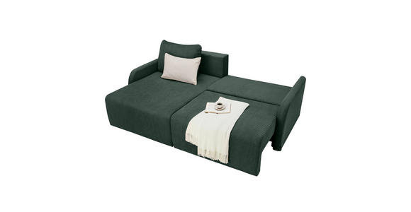 ECKSOFA  in Cord Dunkelgrün  - Dunkelgrün/Schwarz, KONVENTIONELL, Kunststoff/Textil (217/146cm) - Carryhome
