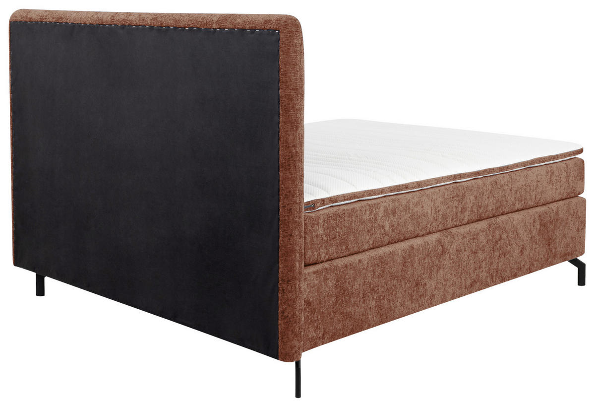 BOXSPRINGBETT 180/200 cm  in Rotbraun  - Rotbraun/Schwarz, Design, Textil/Metall (180/200cm) - Esposa