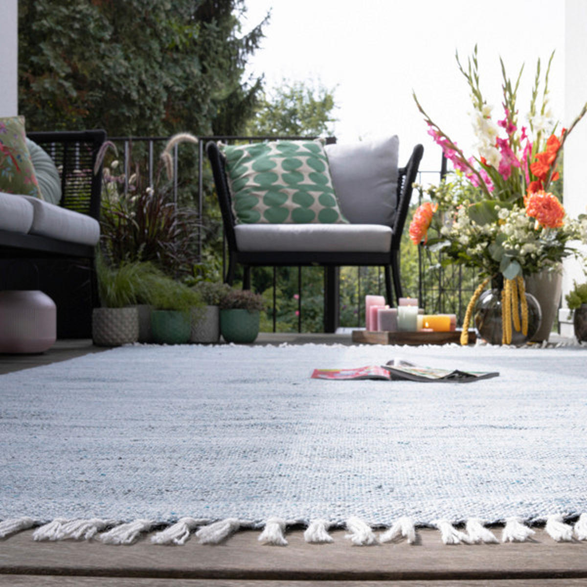 FLACHWEBETEPPICH 200/290 cm My Nador  - Blau, Design, Textil (200/290cm)