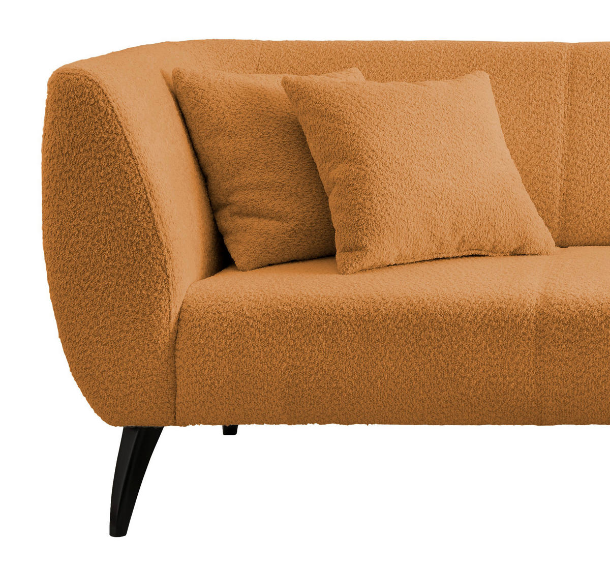 ECKSOFA  in Bouclé Goldfarben  264/160 cm  - Goldfarben/Schwarz, MODERN, Holz/Textil (264/160cm) - MID.YOU