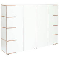 HIGHBOARD  in 200/145/45 cm  - Buchefarben/Alufarben, Design, Holzwerkstoff (200/145/45cm) - Tojo