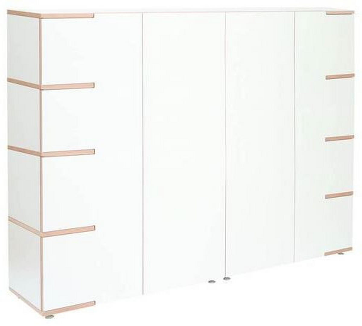 HIGHBOARD  in 200/145/45 cm  - Buchefarben/Alufarben, Design, Holzwerkstoff (200/145/45cm) - Tojo