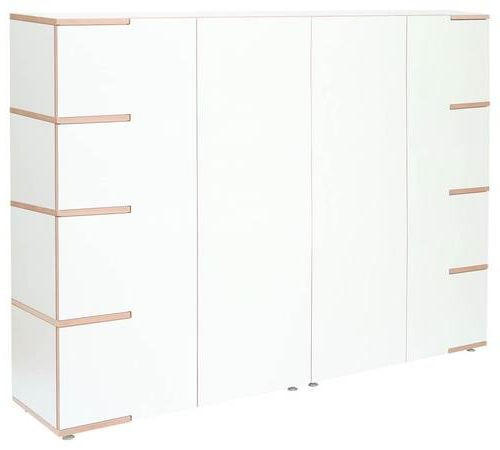 Tojo Highboard Weiß, Buche 200x145x45 cm