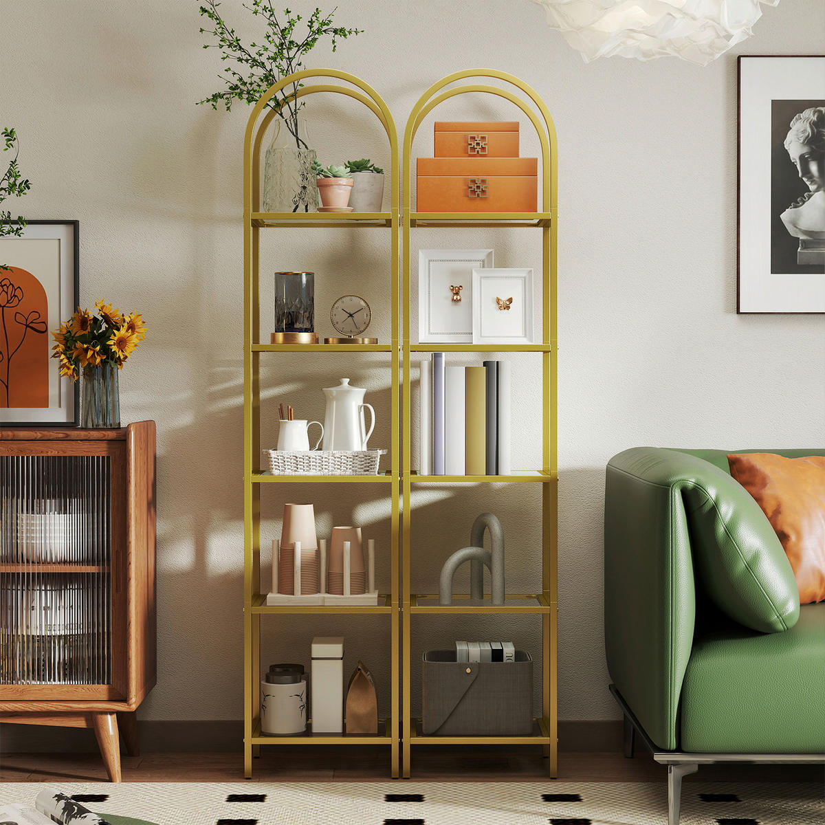 REGAL Goldfarben  - Goldfarben, MODERN, Glas/Metall (40/183,5/30,2cm) - MID.YOU