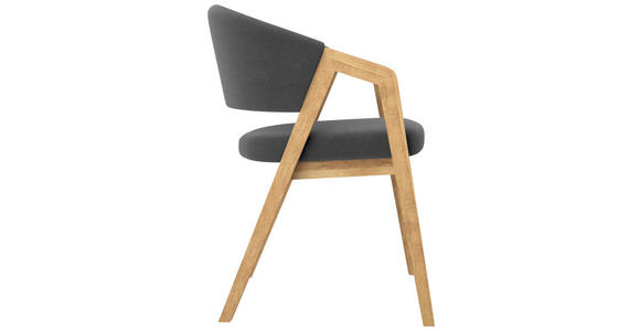 ARMLEHNSTUHL  in Mikrofaser  - Hellgrau, KONVENTIONELL, Holz/Textil (59/81/60cm) - Carryhome