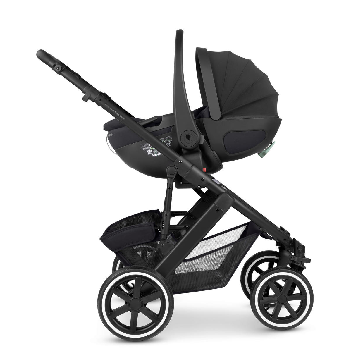 KINDERWAGENSET Salsa 5 Air 3in1 Set Calla  - Schwarz, Basics, Textil/Metall (63/118/95.5cm) - ABC Design