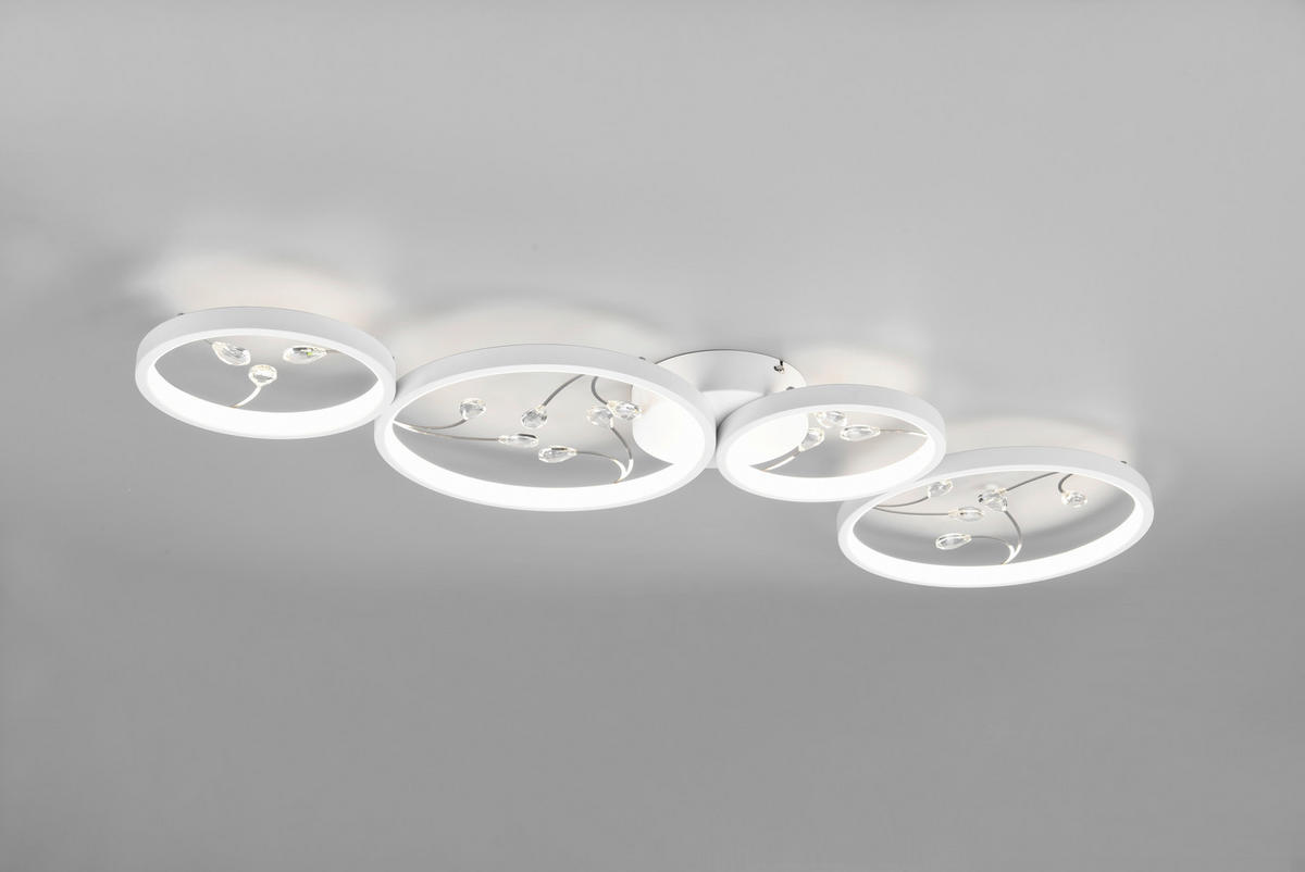 DECKENLEUCHTE    95,5/40/6,5 cm  - Weiss, Design, Metall (95,5/40/6,5cm) - Trio Leuchten