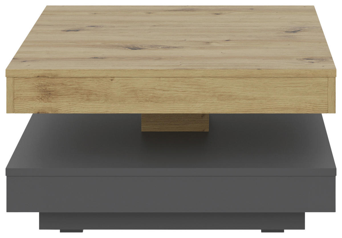 COUCHTISCH 70/70/34 cm quadratisch Anthrazit, Eiche Artisan  - Anthrazit/Schwarz, Design, Holzwerkstoff/Kunststoff (70/70/34cm) - Xora