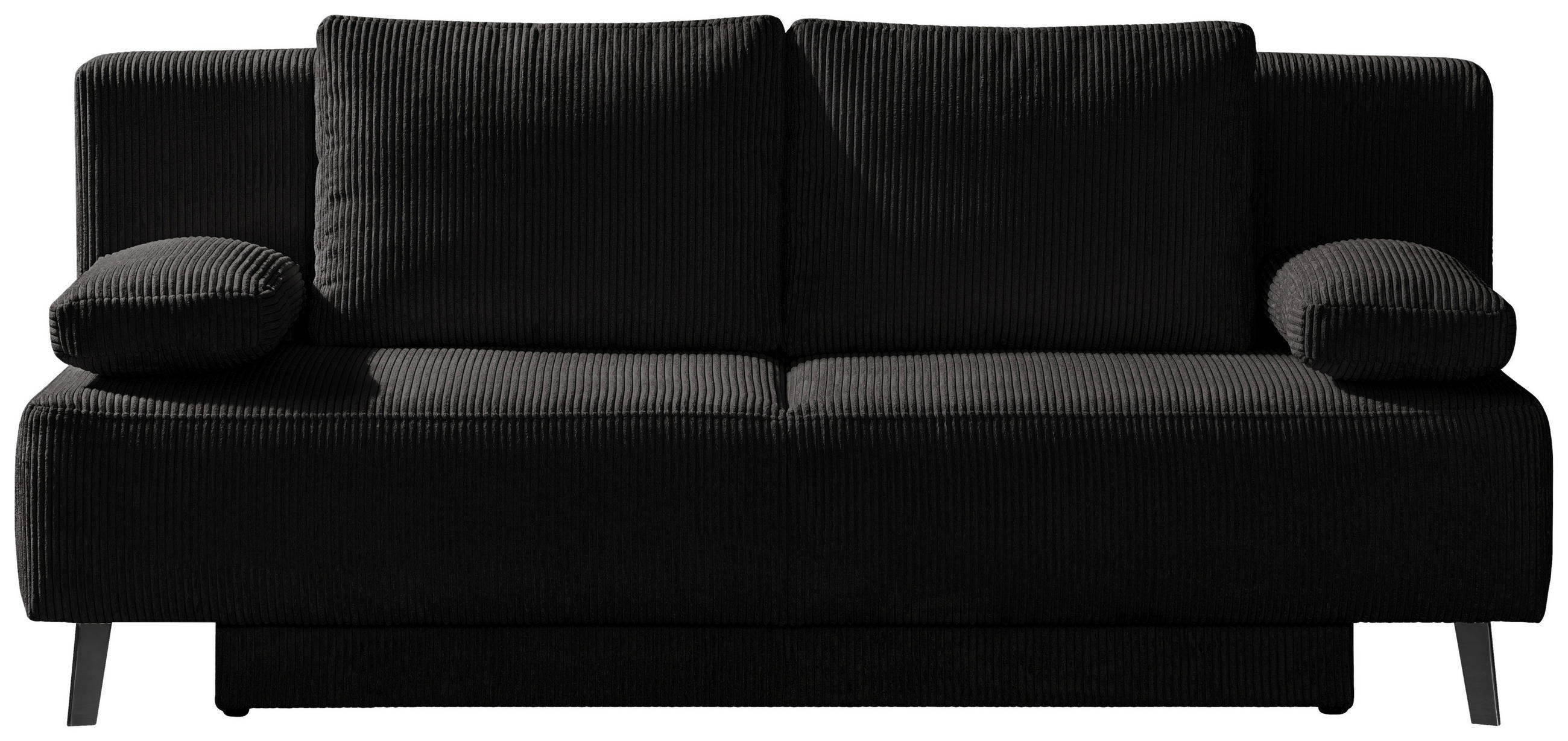 SCHLAFSOFA Cord Anthrazit, Grau  - Anthrazit/Schwarz, MODERN, Textil/Metall (193/85/88cm) - Novel