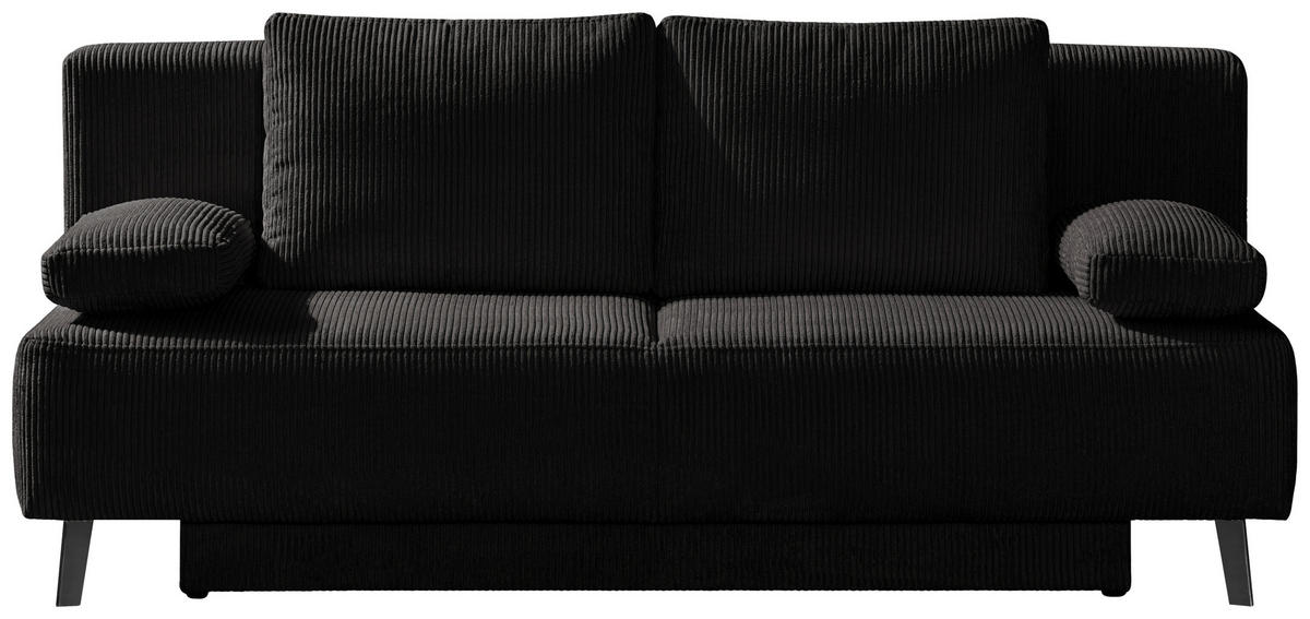 SCHLAFSOFA in Cord Anthrazit, Grau  - Anthrazit/Schwarz, Modern, Textil/Metall (193/85/88cm) - Novel