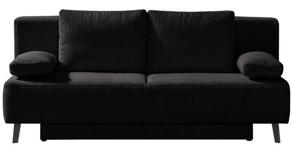 SCHLAFSOFA Cord Anthrazit, Grau - Anthrazit/Schwarz, MODERN, Textil/Metall (193/85/88cm) - Novel