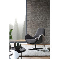 SESSEL in Webstoff Dunkelgrau  - Dunkelgrau/Schwarz, MODERN, Textil/Metall (68/77/57cm) - Livetastic
