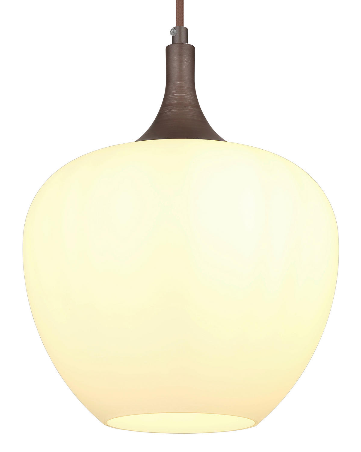 HÄNGELEUCHTE 24/120 cm    - Opal/Braun, Konventionell, Glas/Textil (24/120cm) - Globo