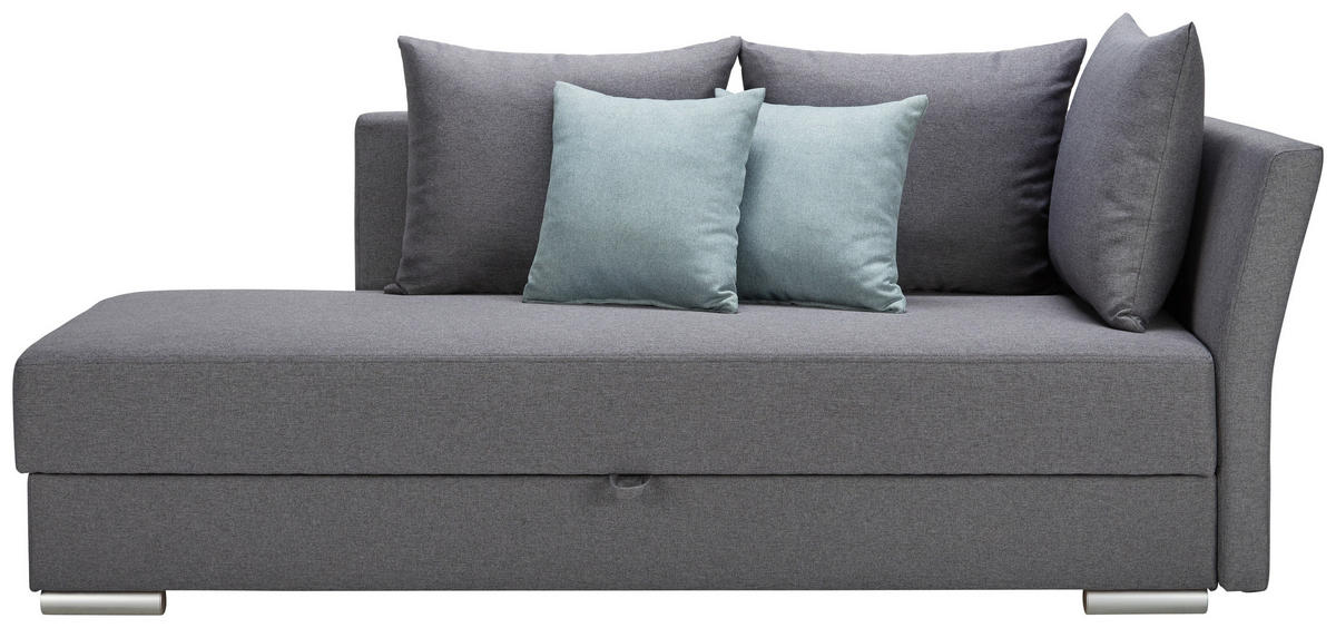 LIEGE in Webstoff Anthrazit  - Chromfarben/Anthrazit, Design, Kunststoff/Textil (220/93/100cm) - Xora