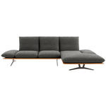 ECKSOFA in Flachgewebe Anthrazit  - Anthrazit/Schwarz, Design, Holz/Textil (314/159cm) - Dieter Knoll