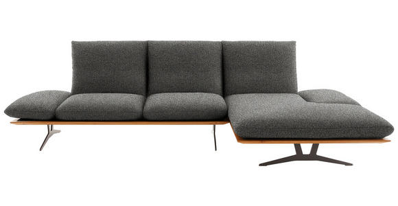 ECKSOFA in Flachgewebe Anthrazit  - Anthrazit/Schwarz, Design, Holz/Textil (314/159cm) - Dieter Knoll