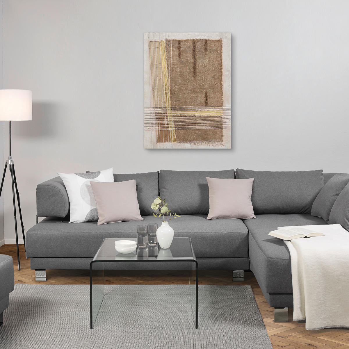 ÖLGEMÄLDE Abstraktes 90/120 cm  - Braun, Design, Holz/Kunststoff (90/120cm) - Monee