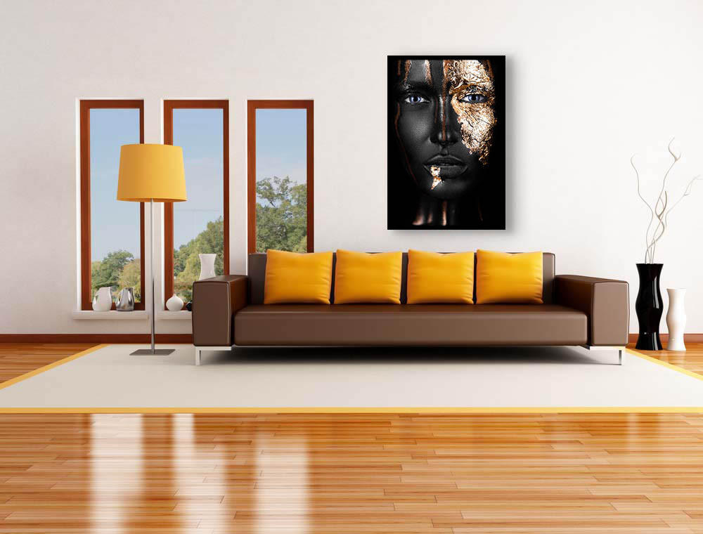 BILD 100/150 cm  - Goldfarben/Schwarz, Design, Holz/Kunststoff (100/150cm)
