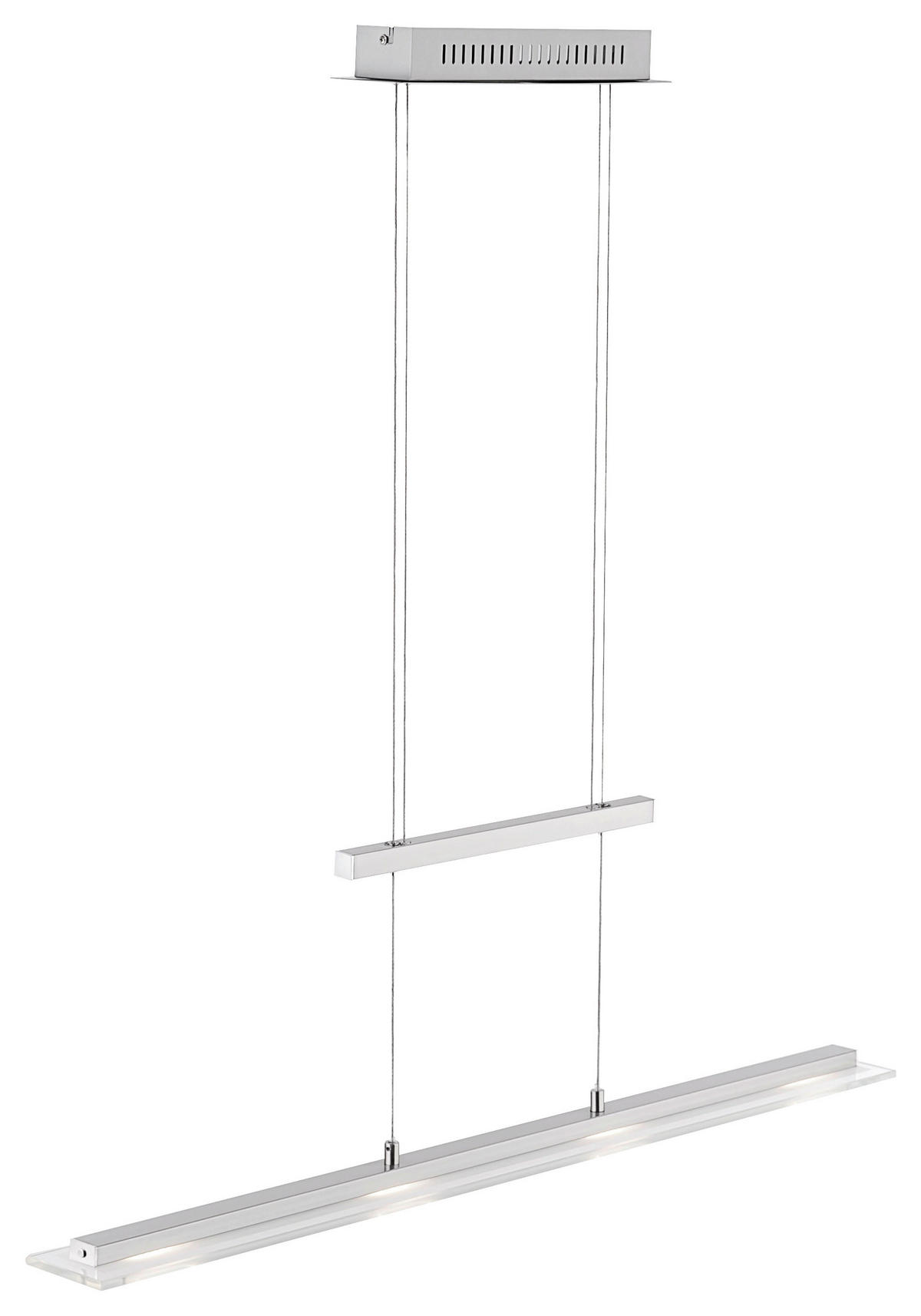 ZÁVĚSNÉ LED SVÍTIDLO, 88/9/80-150 cm  - barvy niklu, Design, kov/sklo (88/9/80-150cm)