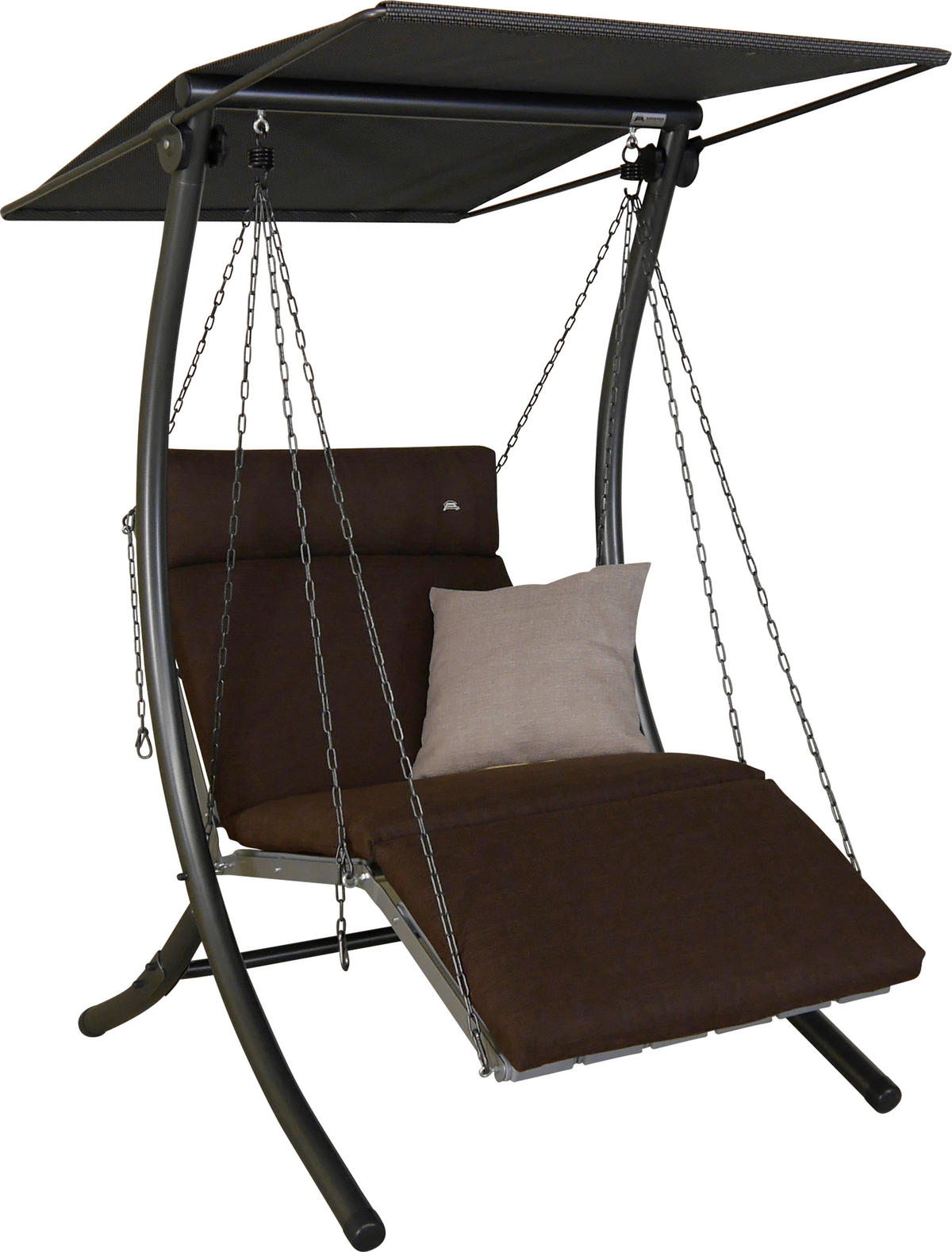 HOLLYWOODSCHAUKEL 100/160/145 cm  - Dunkelgrau/Anthrazit, Basics, Kunststoff/Textil (100/160/145cm) - Boxxx