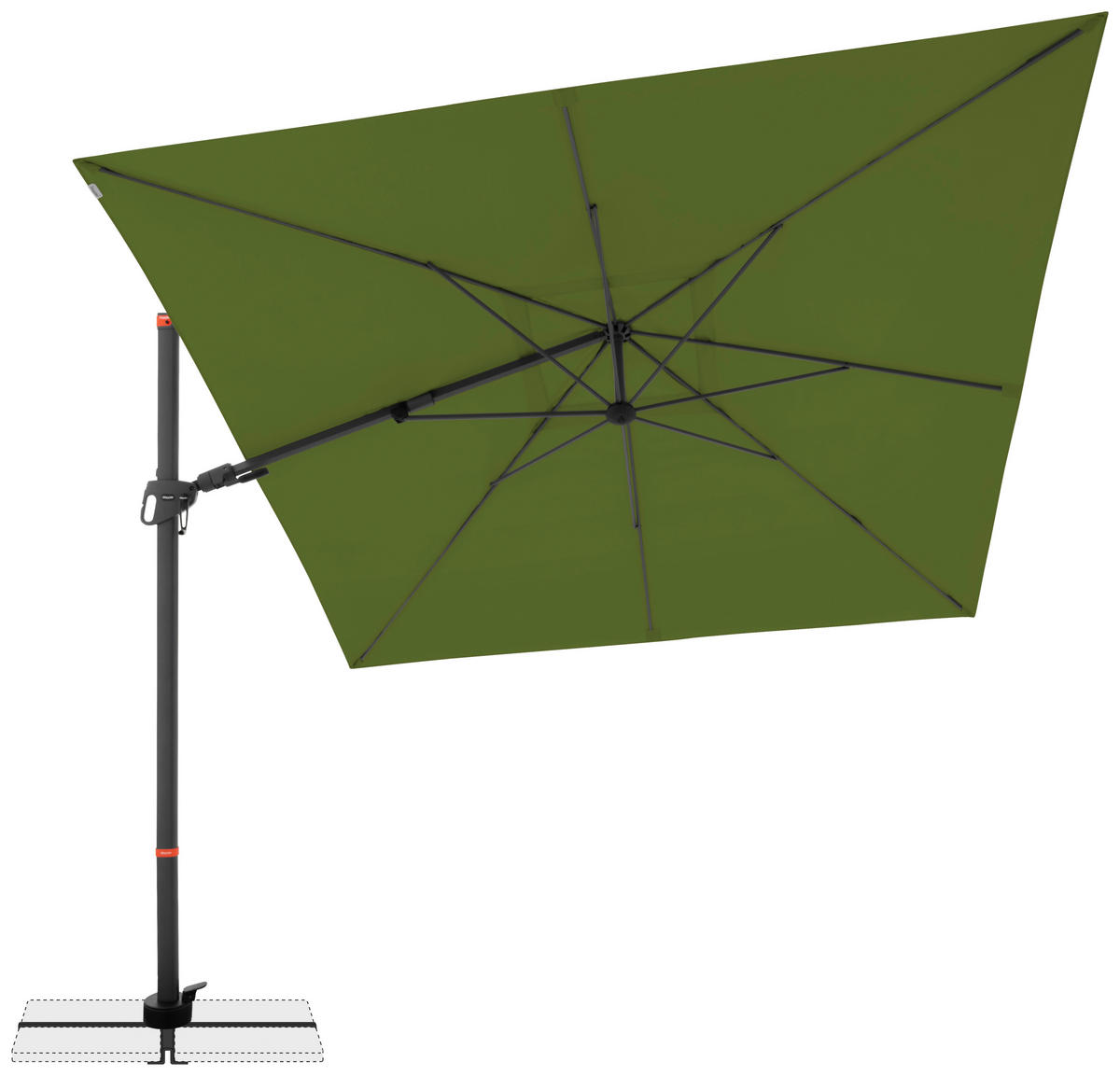 BOČNÍ SLUNEČNÍK 280/280 cm - zelená/antracitová, Basics, kov/textil (280/280cm) - Doppler