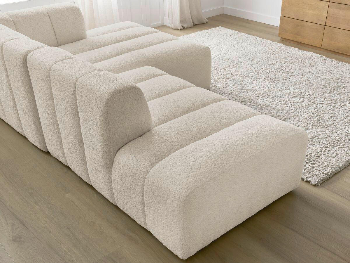 ECKSOFA  ANNECY Beige Bouclé  - Beige/Schwarz, MODERN, Kunststoff/Textil (262/170cm)