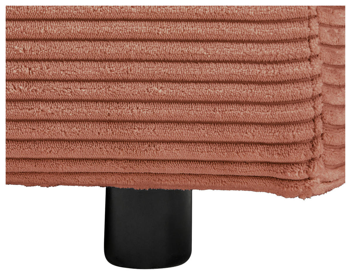 ECKSOFA in Cord Rostfarben  - Rostfarben/Schwarz, Design, Kunststoff/Textil (224/265cm) - Hom`in
