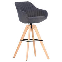 BAROVÁ STOLIČKA, tmavosivá - prírodná farba/farba duba, Design, drevo/textil (55/78-106/56cm) - Livetastic